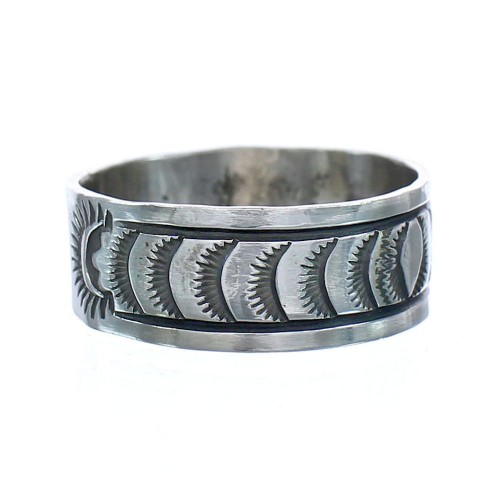 Navajo Authentic Sterling Silver Band Ring Size 12-1/4 AX121411