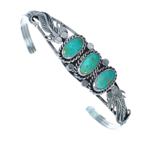 Sterling Silver Turquoise American Indian Cuff Bracelet AX121368
