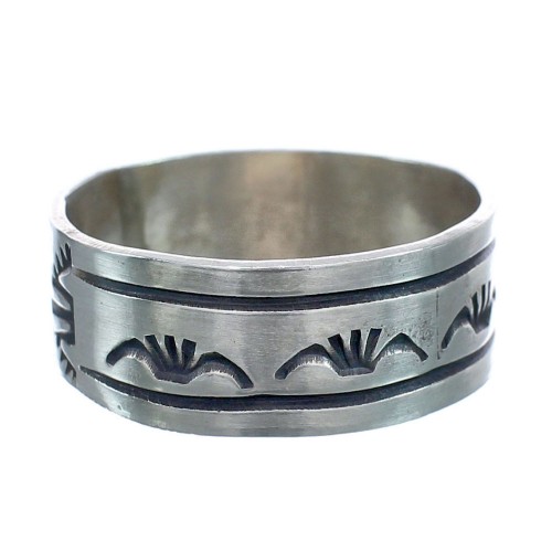 Navajo Authentic Sterling Silver Band Ring Size 13 AX121946