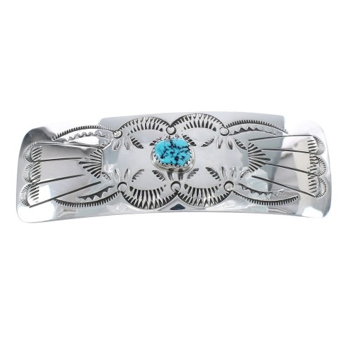 Navajo Sterling Silver Turquoise Hair Barrette AX125153