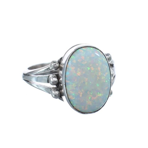 Native American Sterling Silver Opal Ring Size 9 AX126478