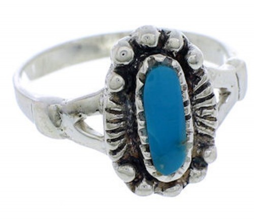 Genuine Silver Turquoise Jewelry Southwest Ring Size 5-1/4 NX94393