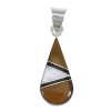 Southwestern Silver And Multicolor Tear Drop Pendant YX70780