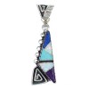 Water Wave Multicolor And Genuine Sterling Silver Southwestern Pendant YX67833