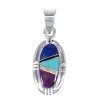 Sterling Silver And Multicolor Inlay Southwestern Slide Pendant YX67849