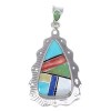 Authentic Sterling Silver Multicolor Inlay Pendant RX70617