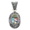 Authentic Sterling Silver And Multicolor Southwest Slide Pendant YX68195