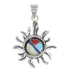 Authentic Sterling Silver And Multicolor Southwest Sun Pendant YX68200