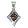 Authentic Sterling Silver Multicolor Inlay Southwest Slide Pendant YX67948