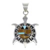 Sterling Silver And Multicolor Southwest Turtle Pendant YX68007