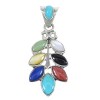 Genuine Sterling Silver Multicolor Southwestern Pendant YX67794