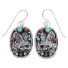 Sterling Silver Turquoise And Coral Southwest Eagle Hook Dangle Earrings YX68063