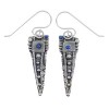 Lapis And Sterling Silver Southwestern Hook Dangle Earrings YX68383