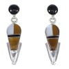 Sterling Silver Multicolor Post Dangle Earrings YX70835