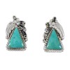 Southwest Turquoise And Genuine Sterling Silver Post Earrings YX68543
