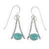 Turquoise Inlay And Silver Hook Dangle Earrings YX79129