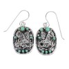 Authentic Sterling Silver Eagle Southwest Turquoise Hook Dangle Earrings QX70256