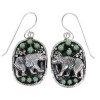 Authentic Sterling Silver Southwestern Turquoise Bear Hook Dangle Earrings QX70273