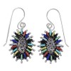 Multicolor Sterling Silver Southwest Needlepoint Water Wave Hook Dangle Earrings YX71103