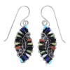 Multicolor Silver Southwest Needlepoint Hook Dangle Earrings YX71106