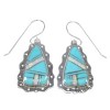 Turquoise Opal Southwest Silver Hook Dangle Earrings QX72313