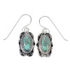 Southwest Silver Turquoise Opal Hook Dangle Earrings QX81849