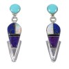 Multicolor And Authentic Sterling Silver Southwest Post Dangle Earrings YX69472