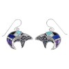 Southwest Multicolor And Sterling Silver Bear Arrow Hook Dangle Earrings YX69487