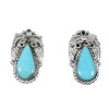 Turquoise And Sterling Silver Southwest Post Earrings RX69346