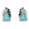 Southwest Turquoise Genuine Sterling Silver Post Earrings RX69350