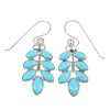 Southwest Sterling Silver Turquoise Hook Dangle Earrings QX69231