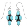 Turquoise Southwestern Authentic Sterling Silver Hook Dangle Earrings QX69480