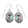 Multicolor Inlay Sterling Silver Hook Dangle Earrings RX70409