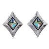 Southwest Sterling Silver Multicolor Inlay Post Earrings QX71972
