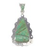 Genuine Sterling Silver Southwest Turquoise Slide Pendant AX79173