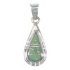 Silver Southwest Turquoise Inlay Tear Drop Slide Pendant AX79184