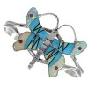 Southwest Multicolor Inlay And Sterling Silver Butterfly Cuff Bracelet WX75409