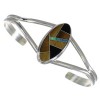 Sterling Silver And Multicolor Inlay Southwest Cuff Bracelet WX75474