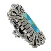 Turquoise Inlay Authentic Sterling Silver Southwest Ring Size 8-1/4 QX75668