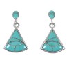 Turquoise Inlay Silver Post Dangle Earrings UX75919