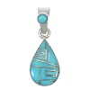 Sterling Silver Turquoise Tear Drop Southwest Pendant YX75419