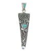 Southwestern Turquoise Silver Water Wave Hand Pendant QX76943