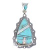 Turquoise Opal Silver Southwest Pendant AX76489