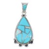 Southwestern Turquoise Opal Inlay Sterling Silver Pendant AX76499