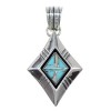 Genuine Sterling Silver Turquoise Opal Inlay Pendant AX76549