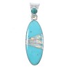 Sterling Silver Turquoise And Opal Inlay Southwestern Pendant UX75649