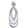 Sterling Silver Southwestern Turquoise And Opal Pendant UX75666