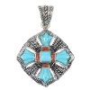 Coral Turquoise Silver Pendant YX75568