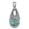 Turquoise And Genuine Sterling Silver Slide Pendant YX77417