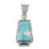 Silver Turquoise And Opal Pendant YX76589